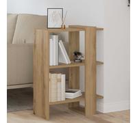 LoogCape 2 Tier Bookcase 52 x 25 x 71.5 cm Wood Composite Freestanding Room Divider Stylish Storage Space for Living Room Office Nursery Hallway with 15 kg Load Capacity Modern Design