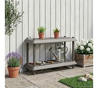 LoogCape 2 Tier Shelving Unit 100 x 40 x 55.5 cm Polypropylene Light Grey for Indoor and Outdoor Use, Sturdy Storage, Weatherproof, Easy Assembly, Ideal for Garden, Balcony, Living Room, Storage Room