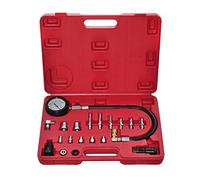 LoogCape 20 Piece Compression Tester Kit for Diesel Engines with Pressure Gauge, Glow Plugs, Injector Adapters, Hose and Tool Box for Vehicle Maintenance, Engine Repair and Repair