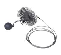 LoogCape 25cm Diameter Round Chimney Cleaning Brush, Durable Wire Rope Flexible Extension for Chimney, Stove Pipe, Wood Stove, Pellet Stove, Exhaust Pipe, Great for Soot and Ash Removal
