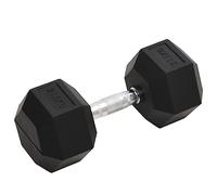 LoogCape 27.5kg Cast Iron Dumbbell with Non-Slip Grip and Hexagonal Design for Versatile Strength Training in the Home Gym or Gym, Ideal for Muscle Building, Rehabilitation and Bodybuilding