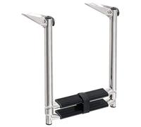 LoogCape 304 Stainless Steel Telescopic Ladder for Boat, Swimming Pools and Platforms, Foldable Non-Slip Steps, Max 200 kg, Extendable with Fixing Straps and Fixing Hardware for Safety
