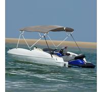 LoogCape 4-Bow Bimini Top with Side Panels 243 x (200-213) x 137 cm Weatherproof UV Protection Protective Cover for Boat Sailboat Motor Boat Yacht Durable Material