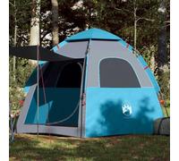 LoogCape 4 Person Camping Tent Blue Quick Release System Made of 190T Polyester with PU Coating 260 x 217 x 150 cm Waterproof with Quick Release for Camping Hiking Family Outdoor