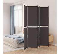 LoogCape 4-Piece Paravent Brown 200 x 220 cm Fabric Room Divider Divider with Privacy Screen Freestanding Foldable for Living Room Bedroom Office and Privacy