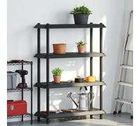 LoogCape 4 Tier Shelving Unit 100 x 40 x 136.5 cm Polypropylene Anthracite for Indoor and Outdoor Use, Versatile Storage, Sturdy Construction, UV Resistant, Easy Assembly, Ideal for Garden, Balcony