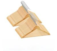 LoogCape 50 Pieces Hardwood Hangers Set with Non-Slip Notches and 360 Degree Rotating Hook for Wardrobe, Dressing, Bedroom, Space Saving Storage, Heavy Duty Pants and Skirt Hangers