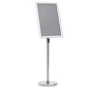 LoogCape A3 Aluminium Alloy Silver Adjustable Poster Stand for Presentations, Advertising and Info in Restaurants, Offices, Shops and Exhibitions with Protective Film and Click System