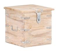 LoogCape Acacia Wood Storage Box 40 x 40 x 40 cm with Lid and Lock Robust Wooden Chest for Bedroom Living Room Children's Room Hallway Space-Saving and Stylish