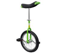LoogCape Adjustable 16 Inch Unicycle Green Steel Frame Quick Release Saddle Shock Absorber Plastic Protector Kids Adults Ideal for Leisure, Balance, Acrobatics
