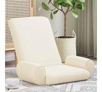 LoogCape Adjustable Cream Coarse Velour Floor Chair with Multi-Angle Backrest for Living Room, Bedroom, Lounge, Meditation Seat, Ergonomic Comfort, Easy Care, Durable Metal Frame