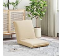 LoogCape Adjustable Floor Chair Cream Fabric with Multiple Positions for Living Room, Gaming and Relaxation, Ergonomic Backrest, Washable Cover, Foldable, Durable Metal Frame