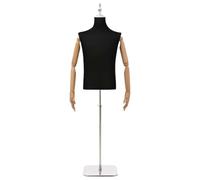 LoogCape Adjustable Mannequin 170-218cm Male with Base PP Wooden Arm Swivel Sturdy Steel Base for Fashion Presentation Apparel Textile Retail Shop Boutique Accessories