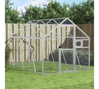 LoogCape Aluminium Bird Aviary in Silver 1.79 x 3 x 1.85 m with Lockable Window and Door for Indoor and Outdoor Use, Ideal for Parrots, Budgies