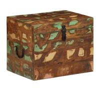 LoogCape Antique Solid Wood Chest Made of Recycled Reclaimed Wood with Vintage Look, Sturdy Storage Box for Bedroom, Living Room, Children's Room, Hallway, Bed Box, Storage Space, Decoration, Space