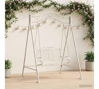 LoogCape Antique White Steel Swing Frame 113 x 121.5 x 168 cm Weatherproof Garden Stand for Swing Hammock, Sturdy Fixing, Durable Design, Easy Assembly