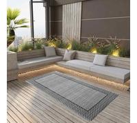LoogCape Arakil Outdoor Rug, Grey, 120 x 180 cm, Waterproof, Non-Slip, Weatherproof and Washable for Balcony, Patio, Pool Area, Garden, Camping, Picnic, Tent, Beach Blanket