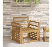 LoogCape Armrests Module 2 Pieces White 58.5 x 8 x 60 cm Solid Acacia Wood Weatherproof Durable for Sofa Lounge Indoor Outdoor Use