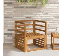 LoogCape Armrests Pack of 2 Brown 59 x 4 x 73 cm Solid Acacia Wood for Garden Furniture, Patios, Weatherproof, Durable, Slat Shaped Design, Easy Assembly, Suitable for Outdoor Use