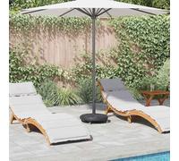 LoogCape Art Deco Parasol Stand Black Diameter 45 x 39.5 cm Iron Weatherproof Stable Rolling with 4 Wheels and Brake System for Garden Patio Balcony Beach Outdoor Camping
