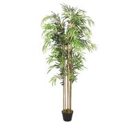 LoogCape Artificial Bamboo Tree 150 cm with 1095 Leaves of Textile Fibres for Living Room Office Garden Balcony and Entrance Area Realistic Decoration Maintenance Free with Plastic Pot