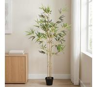 LoogCape Artificial Bamboo Tree, Green, 55 x 16 x 150 cm, Fabric and Bamboo for Indoor, Indoor Plant, Decor, Easy Care, Realistic Potted Plant, Versatile Interior Design, Durable Design
