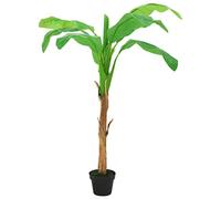 LoogCape Artificial Banana Tree with Pot 180cm Green Realistic Artificial Plant for Living Room, Office or Balcony, Easy Care, Durable, with Black Pot, 9 Fronds, Easy Assembly