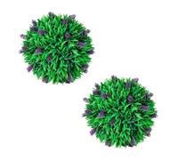 LoogCape Artificial Boxwood Ball with Lavender, Pack of 2, 30 cm Diameter, for Indoor and Outdoor Use, Durable Plastic Plants Decor for Balcony, Garden, Living Room and Windowsill