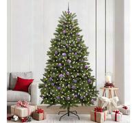 LoogCape Artificial Christmas Tree 240cm with LED Lights and Christmas Tree Decorations PVC Metal for Indoor and Outdoor Festive Decorations Includes Ball Set and Sturdy Base