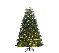 LoogCape Artificial Christmas Tree Foldable 240 cm with 300 LEDs Balls 40 Pieces Christmas Decoration for Festive Atmosphere with 8 Lighting Modes, Sturdy Metal Stand, USB Port, Reusable