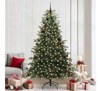 LoogCape Artificial Christmas Tree with 300 LEDs 240cm Tall Green Christmas Tree with Stand USB Powered Festive Decoration for Indoor and Outdoor Use Durable and Easy to Assemble