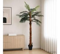 LoogCape Artificial Cocuspalm Tree, Green, 70 x 20 x 200 cm, Easy Care Potted Plant for Living Room, Office, Indoor Decor, Tropical Style