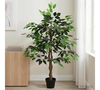 LoogCape Artificial Ficus Plant, Green, 90 x 16 x 110 cm, Fabric, Wood, Interior Decoration, Easy Care Privacy Screen, Indoor Plant, Potted Plant