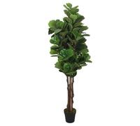 LoogCape Artificial Fig Tree 134 Leaves 120 cm Green with Wooden Trunks for Living Room Office Balcony Garden Decoration Lifelike and Lifelike
