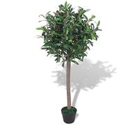 LoogCape Artificial Laurel Tree 120 cm with Pot Lifelike Realistic Artificial Plant for Living Room Office Balcony Garden Wall Decoration Table Decoration Easy Care Durable Lifelike Green and Red
