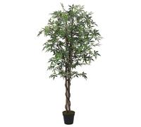 LoogCape Artificial Maple Tree 180cm with 672 Leaves of Textile Fibres for Indoor and Outdoor Use, Lifelike Decoration, Care-Free Artificial Plant for Living Room, Office, Garden and Balcony