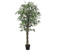 LoogCape Artificial Maple Tree 80 cm with 224 Leaves of Textile Fibres, Lifelike Decorative Plant for Living Room, Office, Garden, Balcony, Indoor and Outdoor, with Wooden Trunks and Plastic Pot