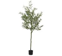 LoogCape Artificial Olive Tree Plant 180 cm with 700 Leaves, Realistic Plastic Tree for Living Room, Office, Balcony, Garden and Patios, Care-Free, Sturdy Cement Pot, Versatile