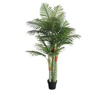LoogCape Artificial Palm Tree with 3 Trunks 180 cm Green Indoor Tree Balcony Garden Conservatory Privacy Screen Easy Care