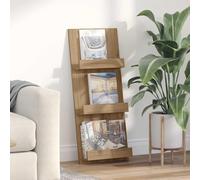 LoogCape Artisan Oak Magazine Rack 43 x 11 x 102 cm Wood Material with 3 Shelves, Space Saving, Durable, for Living Room, Office, Bathroom, Practical Magazine Rack, Stylish Magazine Holder