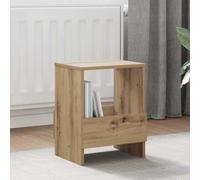 LoogCape Artisan Oak Magazine Shelf 35 x 30 x 45 cm with Magazine Rack for Living Room Office and Bathroom Space-Saving Storage and Reading Corner Organiser Made of Wood Material