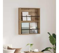 LoogCape Artisan Oak Magazine Shelf, 60 x 12 x 70 cm, Wood Composite Wall Mounted Magazine Rack with Adjustable Shelves for Living Room, Office and Waiting Room, Space Saving Storage