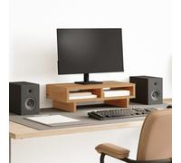 LoogCape Artisan Oak Monitor Stand 50 x 27 x 15 cm Wood Material Height Adjustable Ergonomic with Storage Space for Office, Home Office, Gaming, Laptop, PC, Notebook