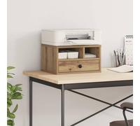 LoogCape Artisan Oak Printer Stand 40 x 32 x 24 cm Wood Material with Drawer and Storage Space for Office, Home Office, Organiser, Printer Table, Storage, Rollable Side Cart