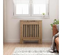 LoogCape Artisan Oak Radiator Cover 78 x 19 x 81.5 cm with Storage Space, Vertical Design, Durable MDF, Children and Efficient Heat Distribution