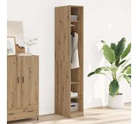 LoogCape Artisan Oak Wardrobe, 30 x 50 x 200 cm, Wood Material with Lots of Storage Space, Compact, Elegant Design, Includes Wall Bracket, Ideal for Bedroom, Hallway, Children's Room, Organiser
