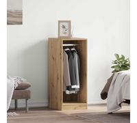 LoogCape Artisan Oak Wardrobe 41 x 48 x 102 cm with 3 Shelves Space Saving Storage System Height Adjustable Clothes Rail Modern Design
