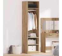 LoogCape Artisan Oak Wardrobe, 50 x 50 x 200 cm, Wood Material with Storage Space, Clothes Rail, Shelf, Door, for Bedroom, Children's Room, Hallway, Organiser, Durable and Easy to Clean