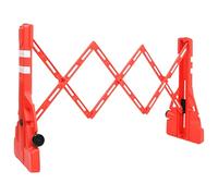 LoogCape Barrier Foldable Red 210 x 50 x 105 cm Made of Robust PE for Construction Sites, Roads, Private Properties, with Reflective Strips, Easy to Carry, Durable Traffic Safety