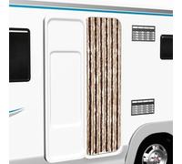 LoogCape - Beige and Light Brown Chenille Curtain, 56 x 185 cm, Removable, Waterproof, for Windows, Doors and Balcony Doors, Flexible Attachment, Ideal Against Flies, Mosquitoes and Insects